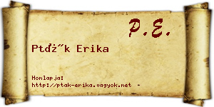 Pták Erika névjegykártya